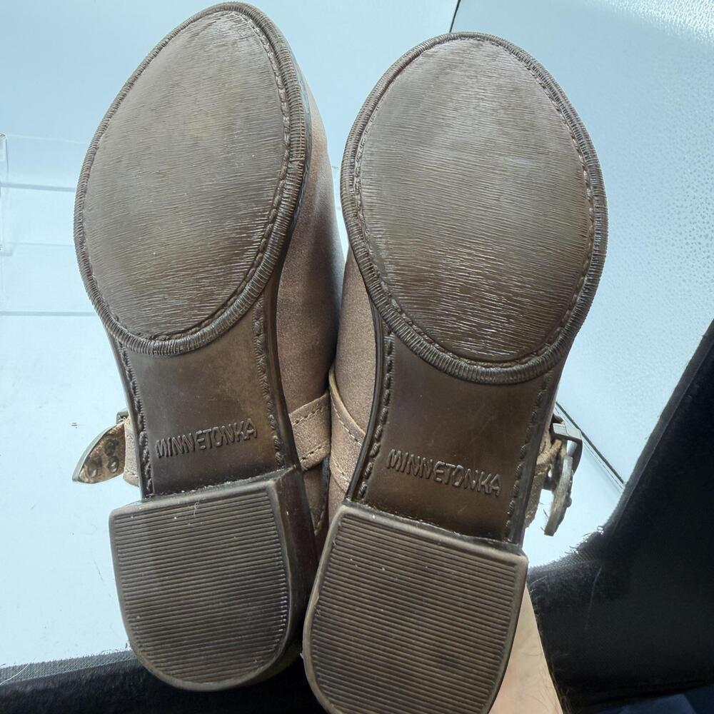 Minnetonka Clogs Shoes Womens Size 6 Brown Leather Comfort Mule Slip On 1543 - Picture 8 of 9